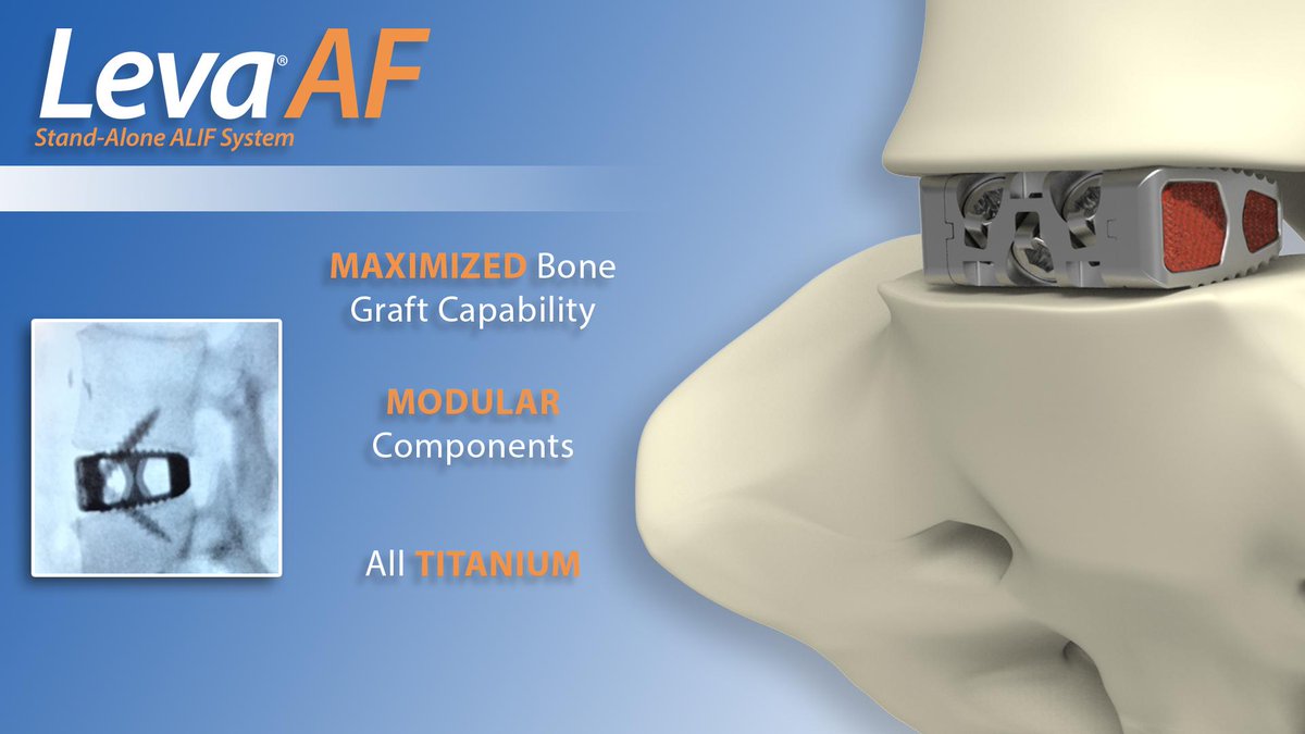 SpineWaveInc's tweet photo. The Leva® AF Interbody Device is a unique all titanium device designed with maximized bone graft capability and streamlined instrumentation. #spinewave #spine #ALIF https://t.co/TwTLGwM37i