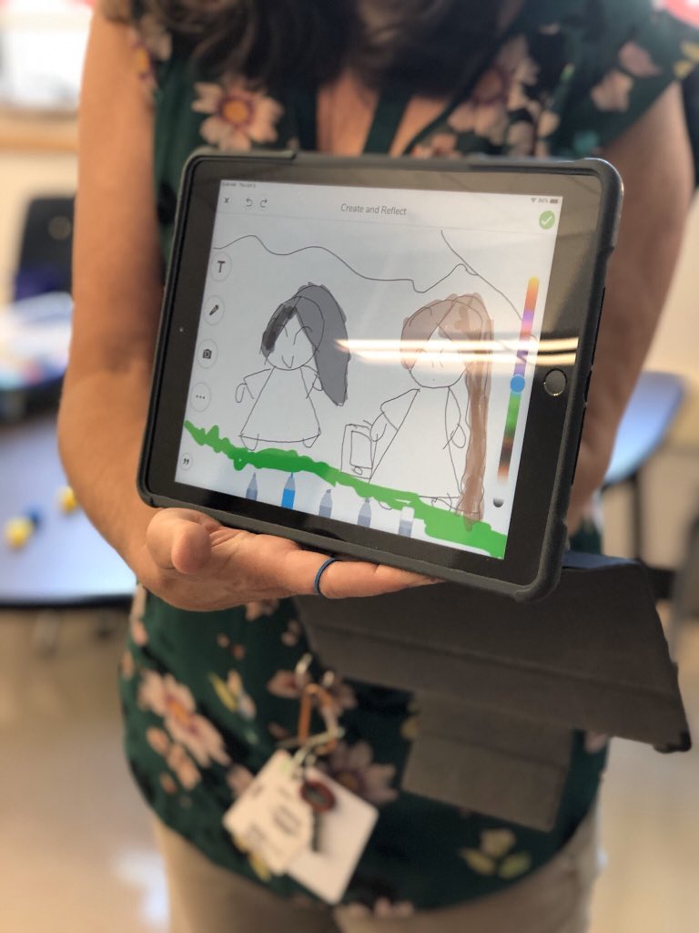 TechWithMatt's tweet photo. In #1stGrade at #CrestviewES we used @Seesaw to explain how we can use good #DigitalCitizenship to help spread joy! We also drew pictures of Fall to show seasonal changes...even though it feels like summer today! @CommonSenseEd #LifeReady #ESinnovate #iPadEd #QualityCharacter 👍🏼 https://t.co/WYHTOVHcKM