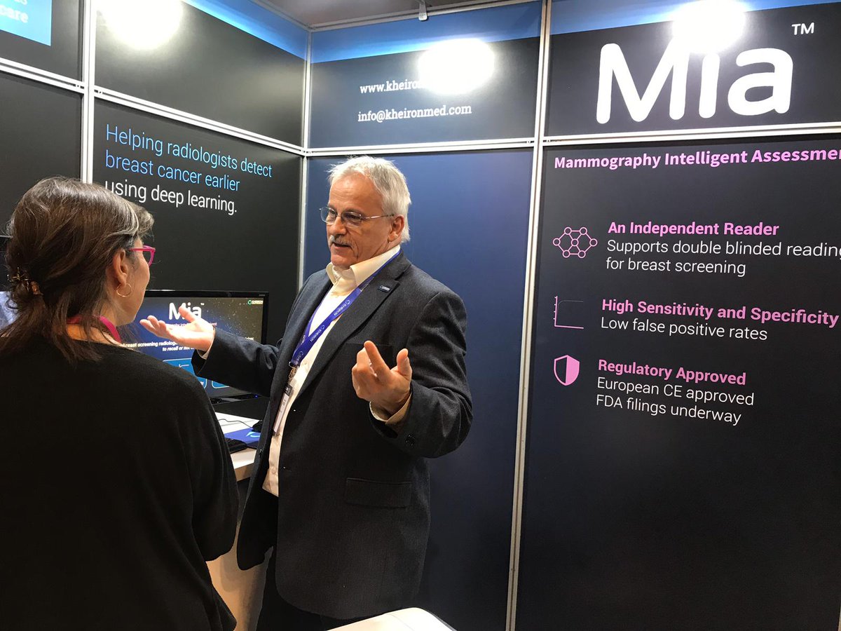 KheironMedical's tweet photo. What a great first day at #EUSOBI2019. Tomorrow we're hosting a symposium at 15.15 in Pátria Hall where we will discuss Impactful AI: From research to deployment with our clinical partners, make sure you come along #mammography #radiologists #impactfulAI https://t.co/wBUSYNx82h