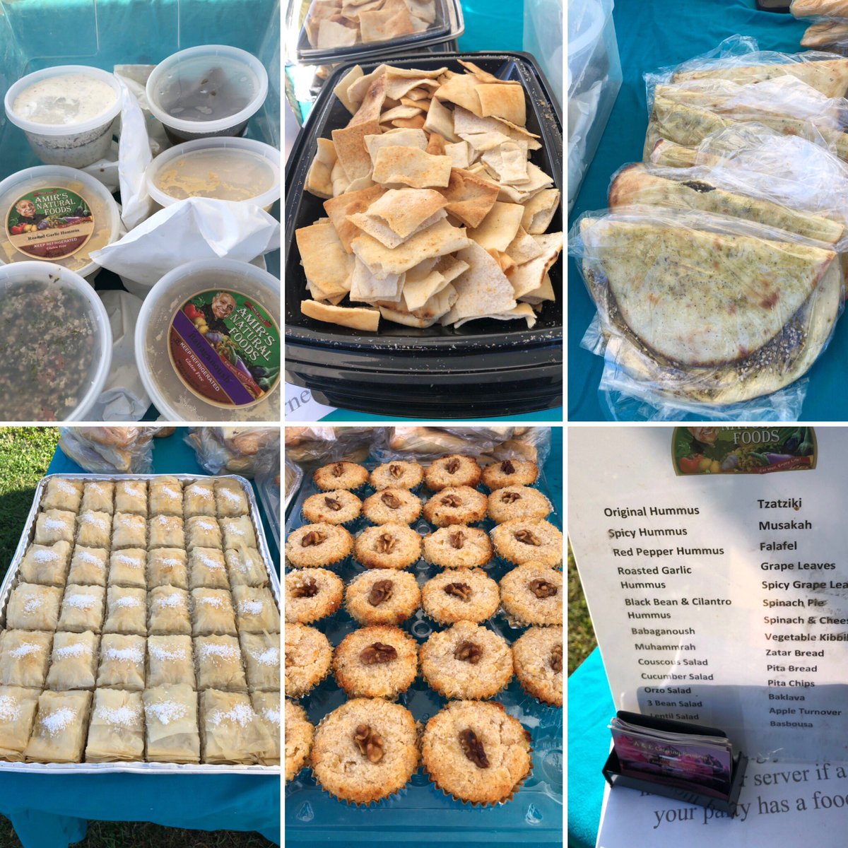 Have you tried Amir’s Natural foods?   Delicious, fresh and natural middle eastern cuisine available every Saturday! #middleeasternfood #middleeasterncuisine #yum #fresh #hummus #pita #tzaziki #babaganoush