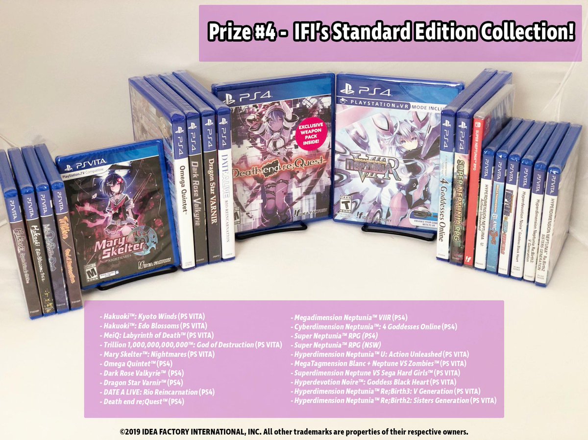 IdeaFactoryIntl's tweet image. Your eyes are definitely NOT deceiving you! Prize #4 for Iffy&apos;s 6th Year Anniversary Giveaway is a IFI Standard Edition Collection! 😱🥰

Enter today!
bit.ly/Iffy_Giveaway

Prize Info:
ideafintl.com/updates/2019/0…

Don&apos;t forget! If you entered already, no need to resubmit!