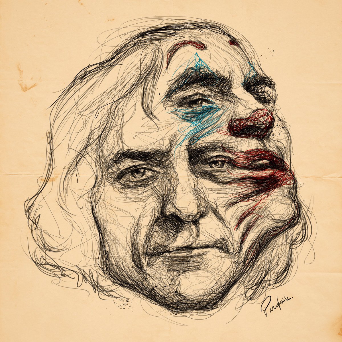juanperednik's tweet photo. jOKEr
Long ago I did not draw a picture with this style. It generates a movement and a dynamic that with a careful line is impossible to achieve. 
Time flies by when I draw. Now I have to run and finish an assignment. #jokermovie #onlycine https://t.co/j3bJhjraAh