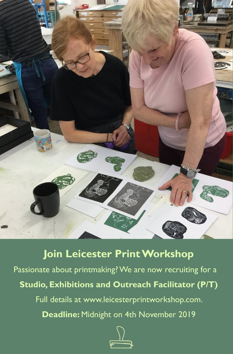 We're recruiting! Join Leicester Print Workshop as our Studio, Exhibitions and Outreach Facilitator. Deadline: Midnight on Monday 4th November. Please share!
leicesterprintworkshop.com/about_us/news/… <a href="/Leicester_News/">Leicester City Council</a> <a href="/leicestermuseum/">Leicester Museums & Galleries</a> <a href="/leicesterfest/">Leicester Festivals</a> <a href="/ace_national/">Arts Council England</a> <a href="/ace_midlands/">ACE Midlands</a>