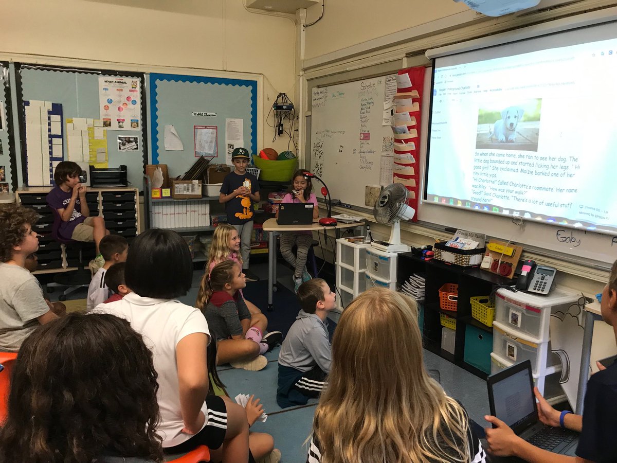 TheCrookNook's tweet photo. Megan and Rex presenting their writing during sharing time! https://t.co/Y4ycqvWa5a