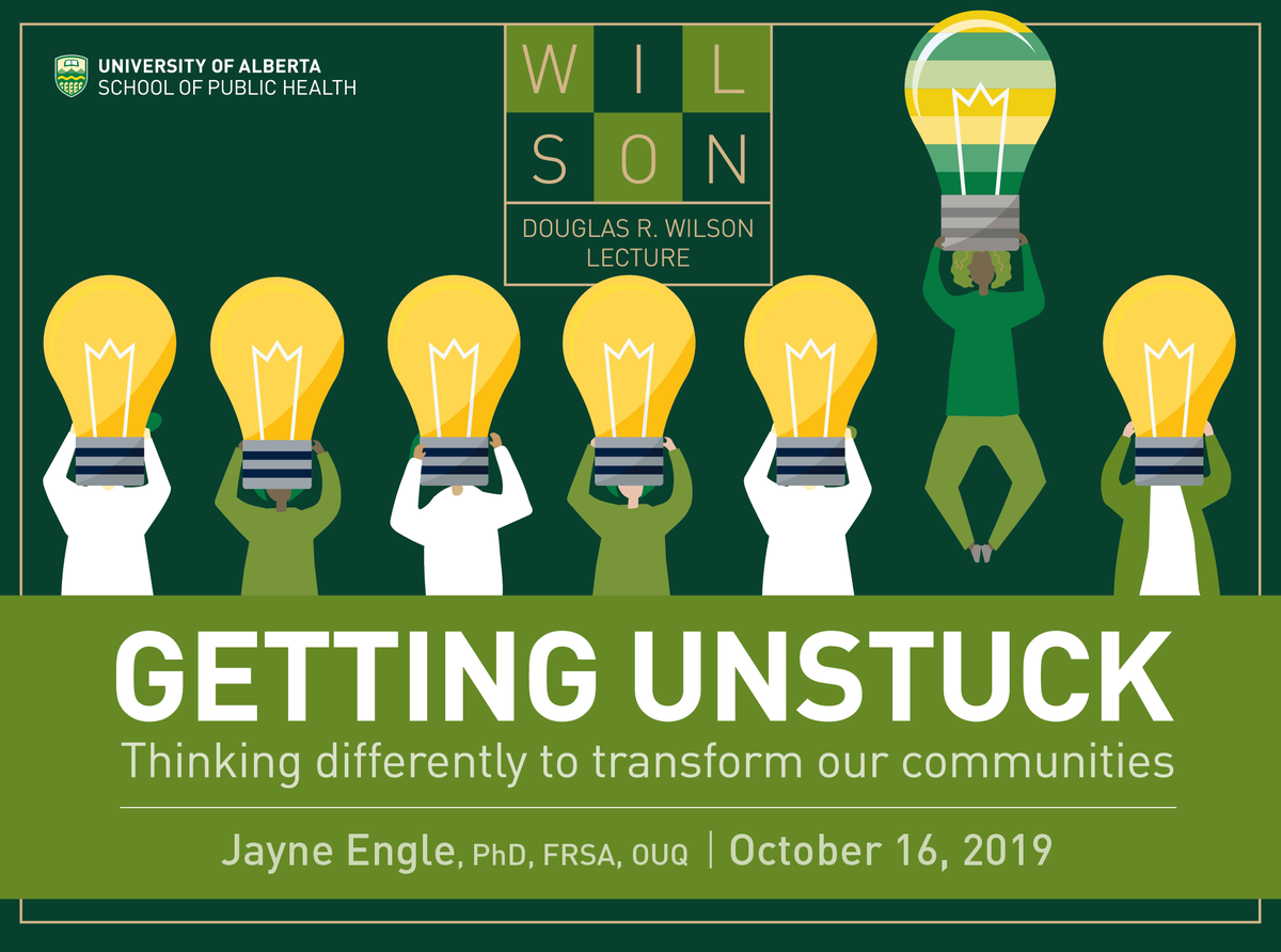 UAlbertaSPH's tweet photo. How can we be good ancestors? How can we build cities where we can thrive for generations to come? @JayneEngle explores these questions in our next installment of our #DRWLecture. Join us October 16: https://t.co/GEvFokz9cH #PublicHealth #HealthyCities https://t.co/4iaaB6SwlG