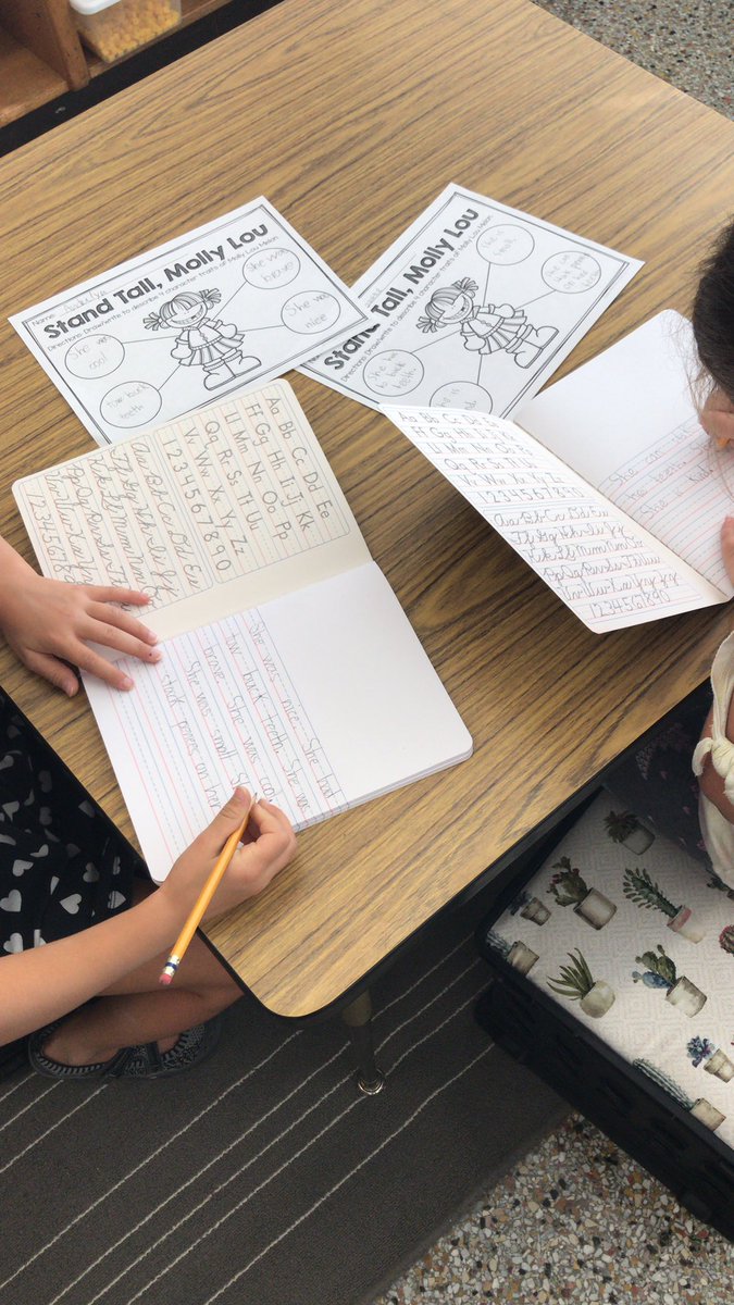 Working on describing characters and our handwriting!