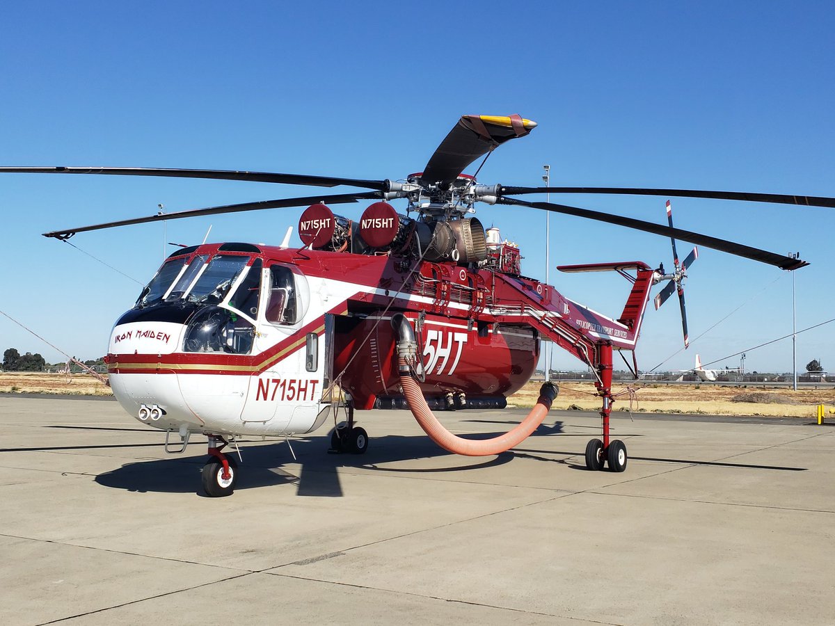 willweisgerber's tweet image. (5HT) Skycrane aka &quot;Iron Maiden&quot;
Very impressive piece of fire equipment. Working on mobile retardant bases over the years, I have personally seen these helicopters get the job done. #fireseason2019
#perimetersolutions #phoschek