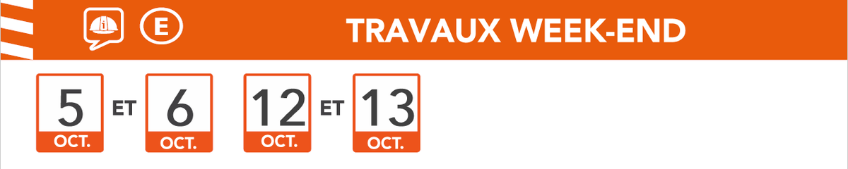 🔎🚧Travaux week-end les 5 et 6 octobre #RERE
Axe Chelles : tous les trains arriveront et partiront de Paris Est dès 22h45. Plus d'infos en cliquant ici 👉ow.ly/CKQ250wAXh5