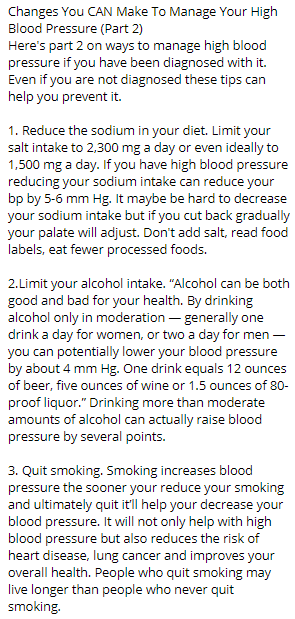 NYCMRC's tweet photo. Changes You CAN Make To Manage Your High Blood Pressure : reduce your salt intake, limit alcohol intake and quit smoking. If you would like to learn more on how much each of these can help and why click on the photo for more details. https://t.co/wDsmvbIpsF