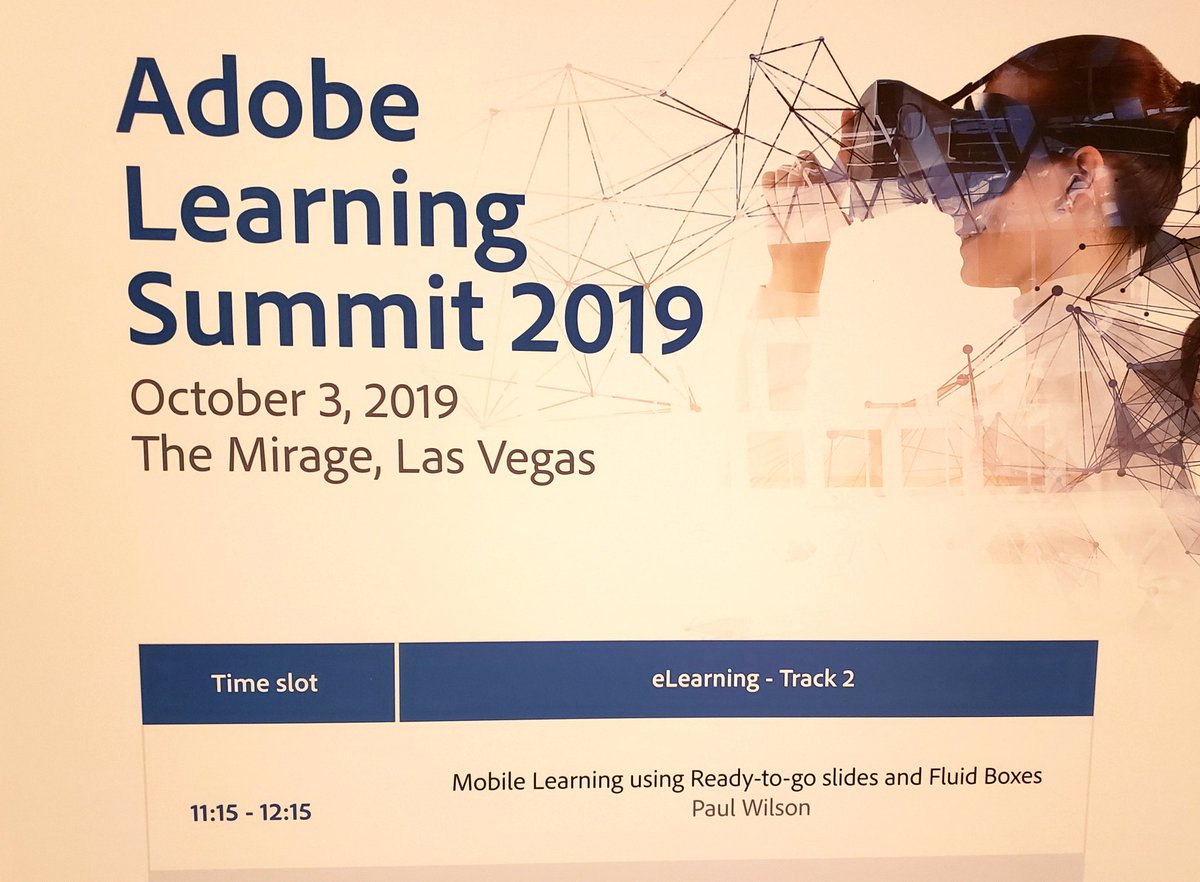mrfordsclass's tweet photo. Getting ready to hear Paul Wilson the @CaptivateTeachr give a presentation @AdobeELearning summit. If you use @adobecaptivate subscribe https://t.co/3Wx7LA2E2g to his channel!!
#AdobeLS2019 https://t.co/MB7sq4YquH