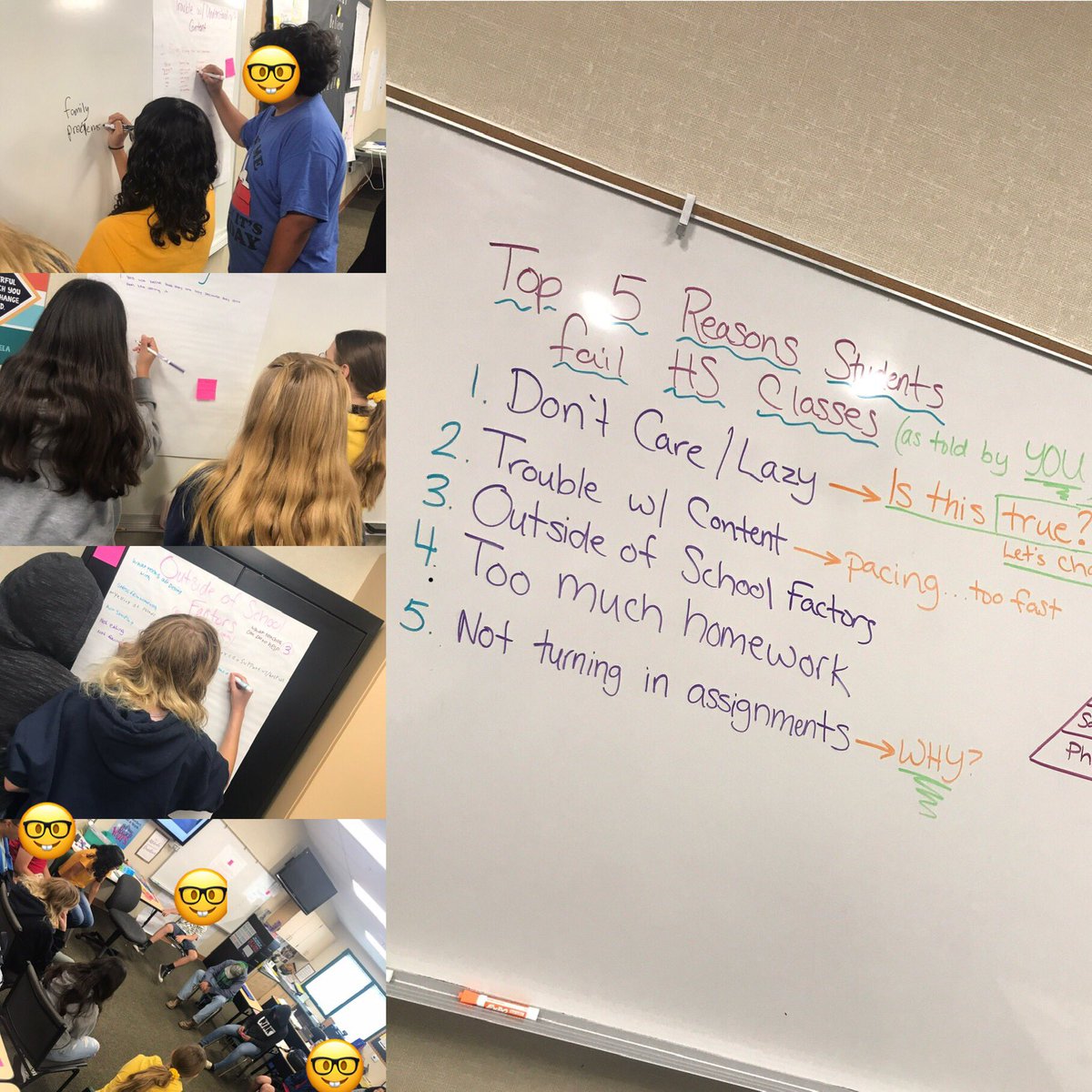 knowitnalls_rob's tweet photo. Today my 9th grade Study Skills class started looking for a solution to failing grades. Their communication skills and insights were INSPIRING! Way to go, guys! #SCCA #weCAN https://t.co/EpAzGW2Xyk