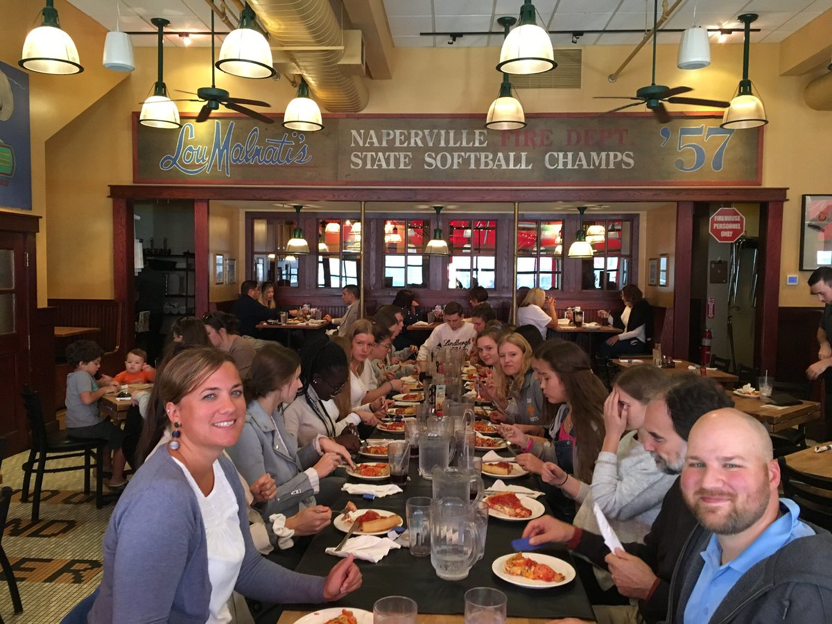 frau_johnson's tweet photo. Getting some local culture! Chicago pizza and Napier Settlement; making sure we stand in our girl and boy lines. 😂 #stcgapp @StCharlesEast https://t.co/pMNMmpzsIe