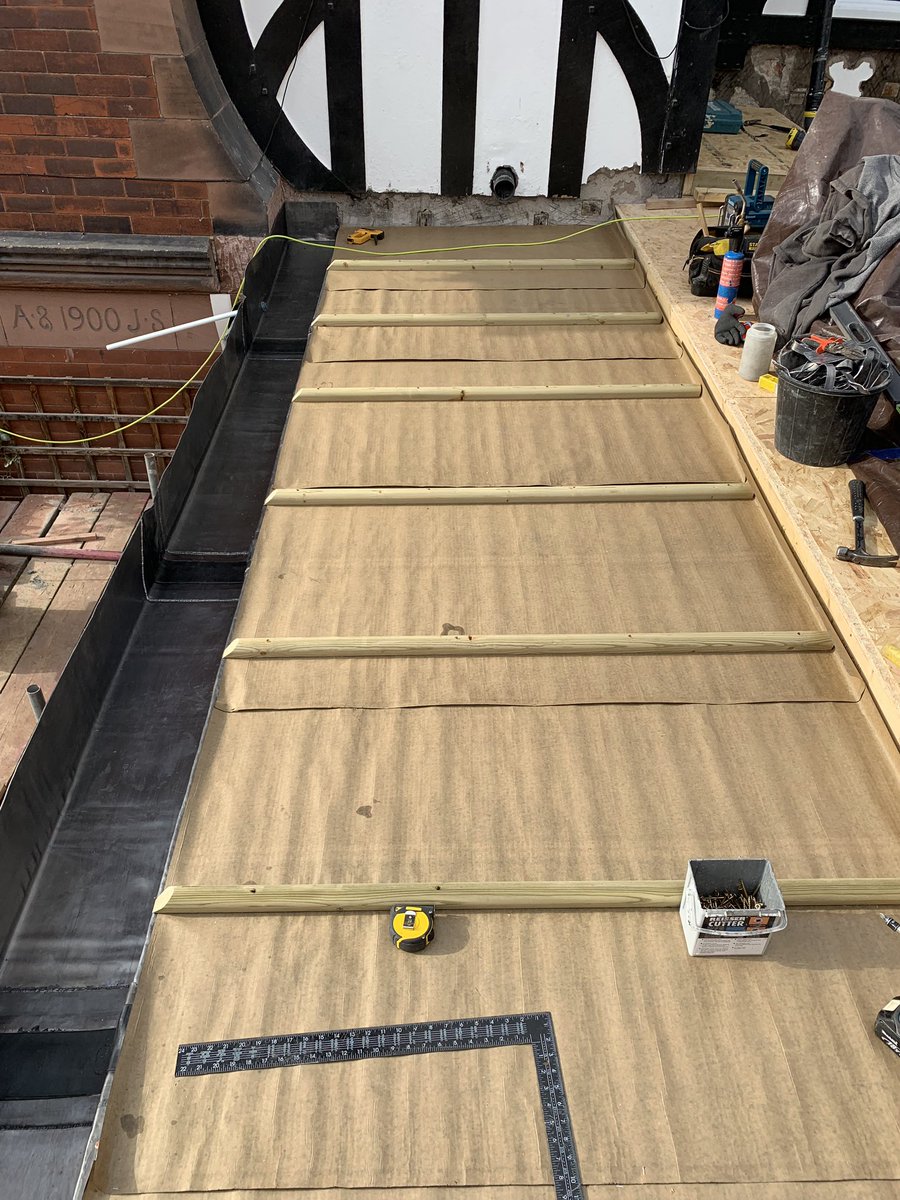 Lead gutters all done now time to install the bays #leadwork #Altrincham #cheshire #manchester