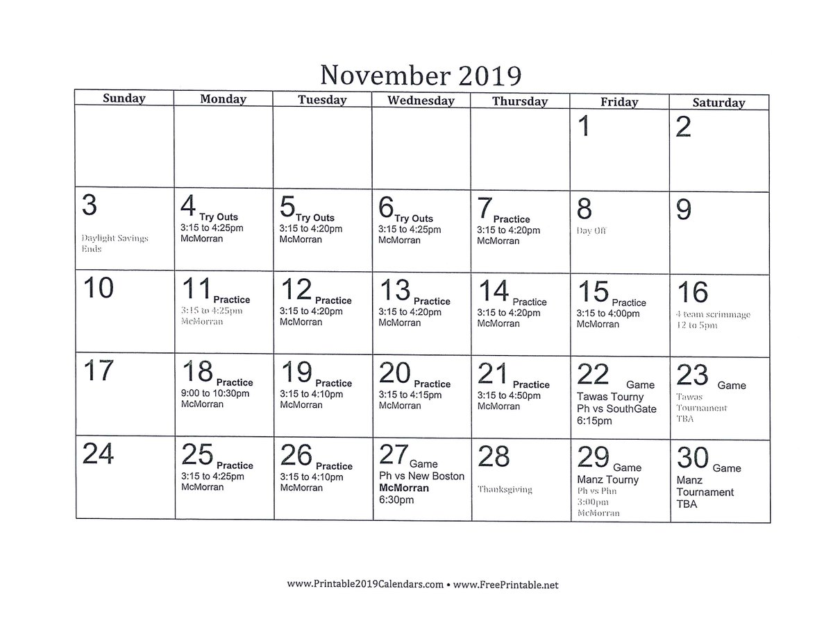 Port Huron Unified Hockey Team's tryout/practice schedule
