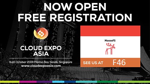 MooseFS Pro welcomes you @ 💭 Cloud Expo Asia 2019 in Singapore! 🌟– moosefs.com/blog/moosefs-p…