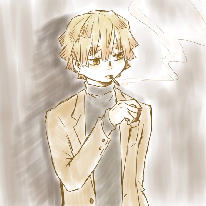 吉秋さんがTwitterに投稿した我妻善逸(鬼滅の刃)のイラスト。