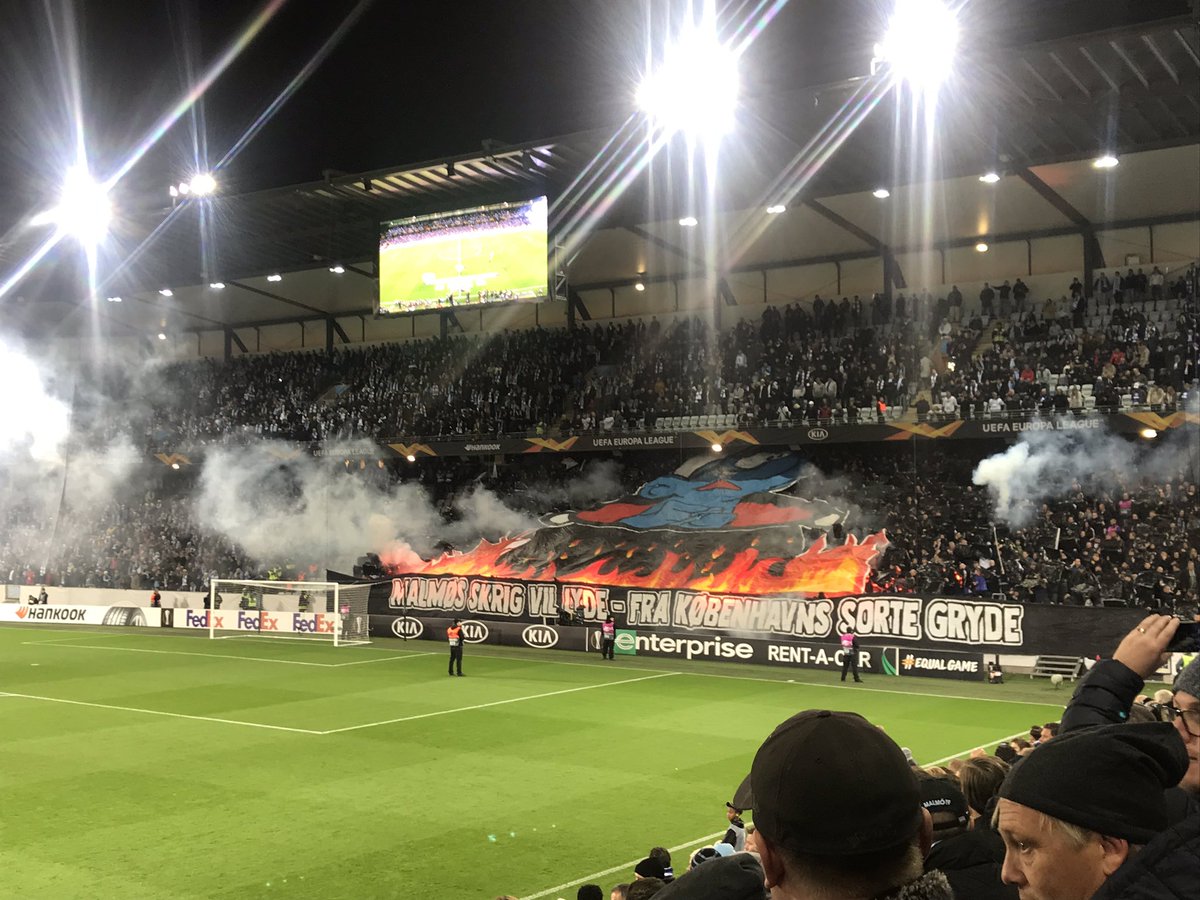 Zonal_Marking's tweet photo. Malmo v Copenhagen. Proper atmosphere here https://t.co/gq3UiCC1CS
