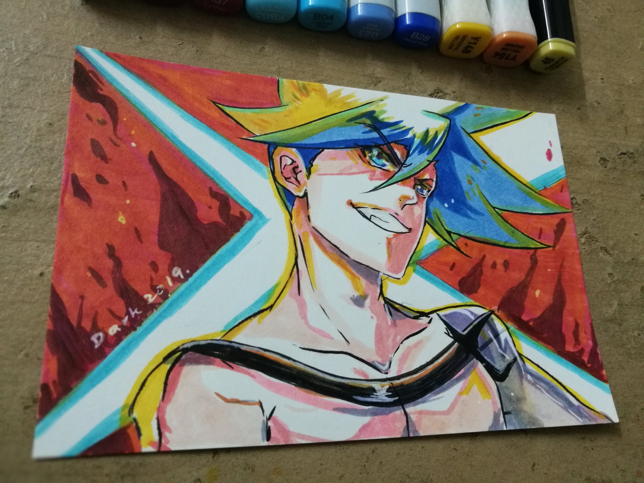 Dark Ii Fgo Gbf Arknights Inktober Day 4 Galothymos Aka ガロ ティモス From Promare Next To Him Is Day2 Lio Fotia I Skipped One Day To Draw Fma On 3rd Oct