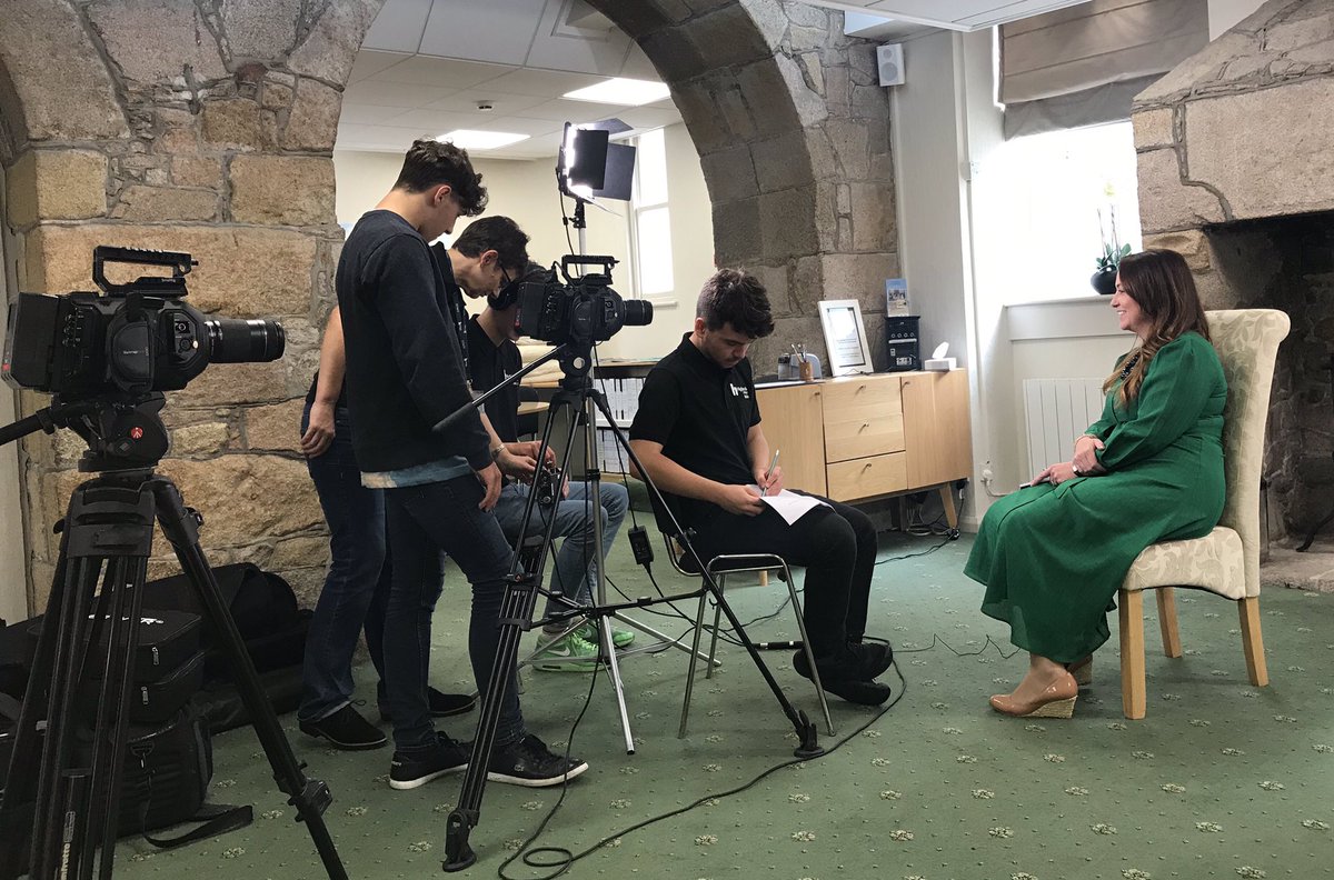 MichelleCMoffat's tweet photo. Uplifting afternoon working with @Highlands_JSY Media students to interview Jersey’s Superintendent Registrar and two inspiring foster parents about #childrensrights and the #UNCRC @NicolaLooby https://t.co/q32D13GFuW