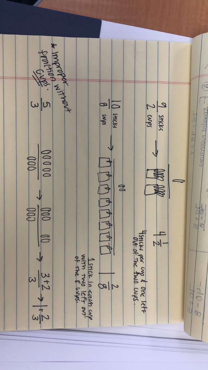 Improper fractions into proper fractions with pop sickle sticks and cups! <a href="/HcesG/">HCES Gators</a>