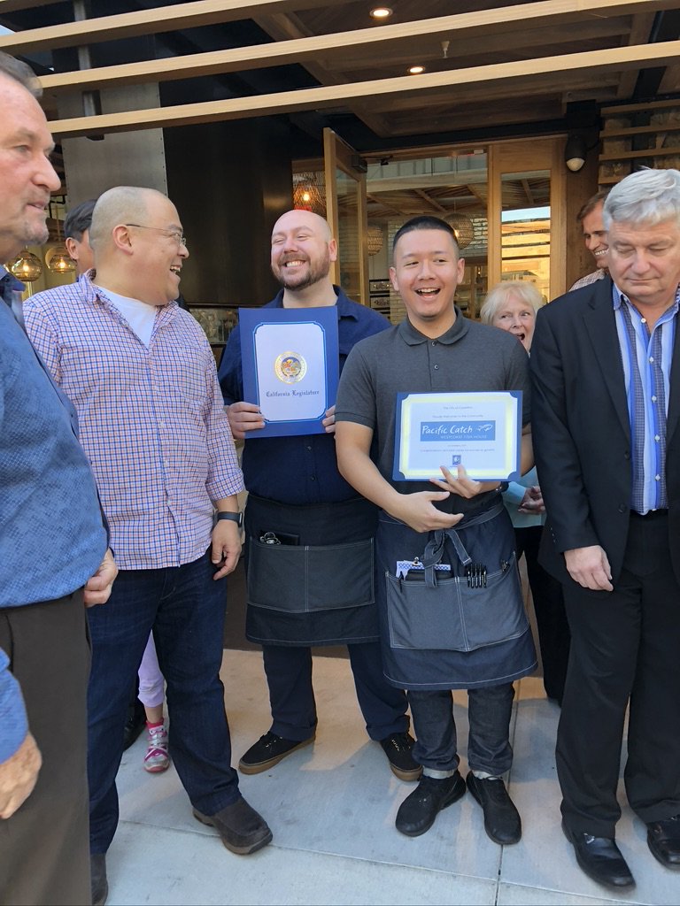 CupChamber's tweet image. Thank you to everyone who came out to celebrate and enjoy the new Pacific Catch in Cupertino. So many delicious possibilities. #CEEF #pacificcatch #cupchamber #westcoaststyle #smallbusiness #cupertino