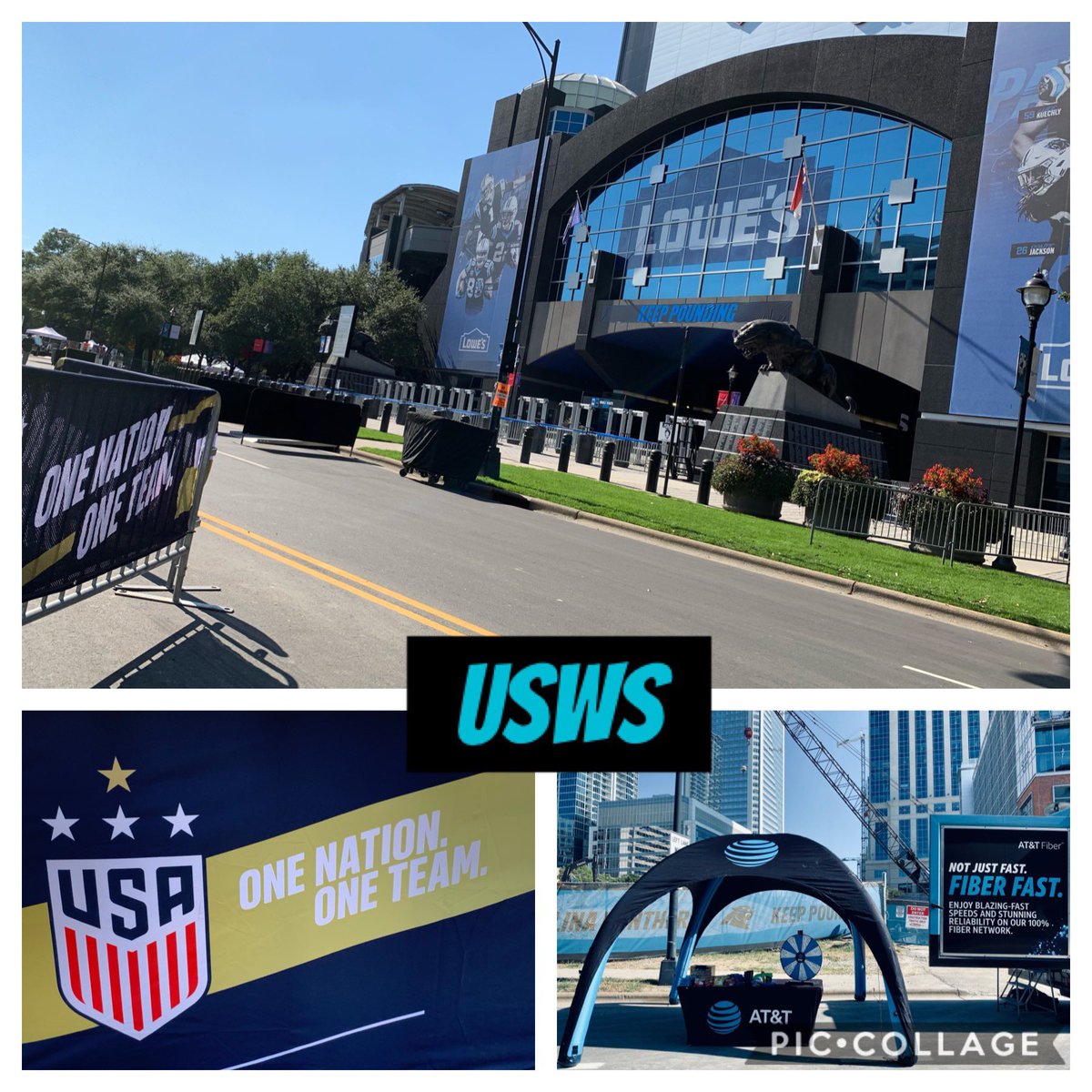 Proud to be out here at BOA Stadium in Charlotte supporting the USWS!!!! @mPinoe feel free to come visit!! #MobileMadness #LetsGaux #CLTWarriors @geauxlego @GeyerBrittany @404girl