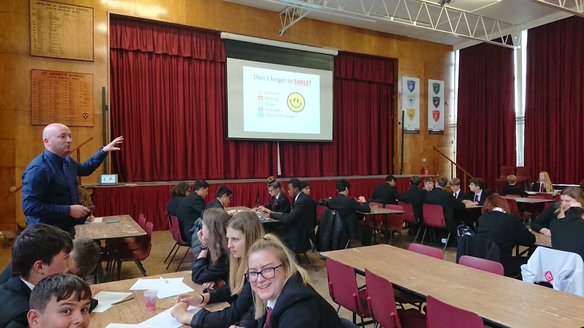 osa_english's tweet image. Good turnout for #revisionskills English session #assessmentobjectives #dontforgettoSMILE credit to ⁦@MissBBu1⁩ for the pic