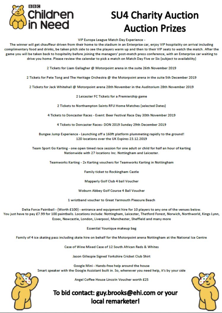 💥ITS HERE! ITS BIGGER AND BETTER THAN EVER BEFORE! ITS THE U4 CHARITY AUCTION! 💥Starting Monday 7th - Friday 11th October, open to anyone and everyone all for a fantastic cause! Please get in touch via twitter or the below details!