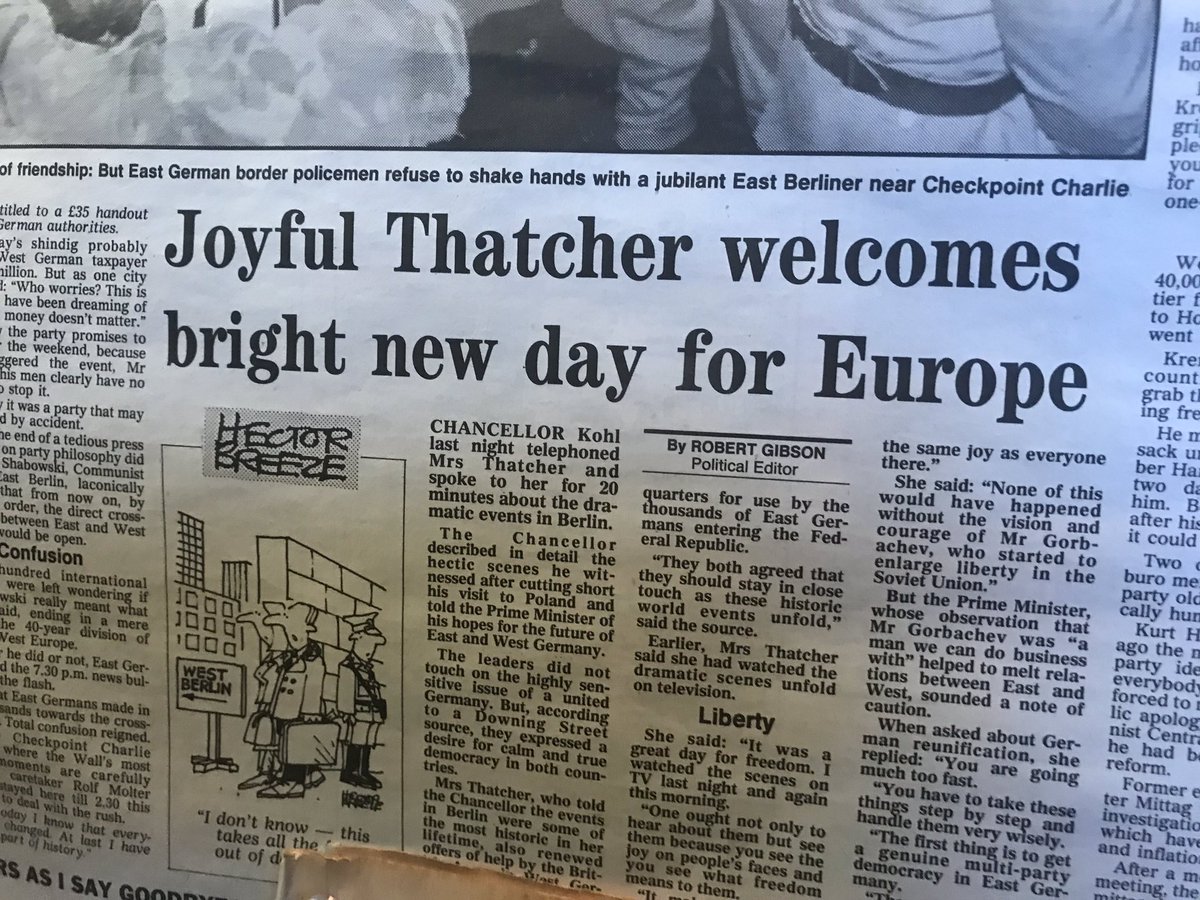 kapstory's tweet image. Oh the irony! Coverage of the fall of the Berlin wall in Britain exhibited at the German embassy! #GermanUnityLDN