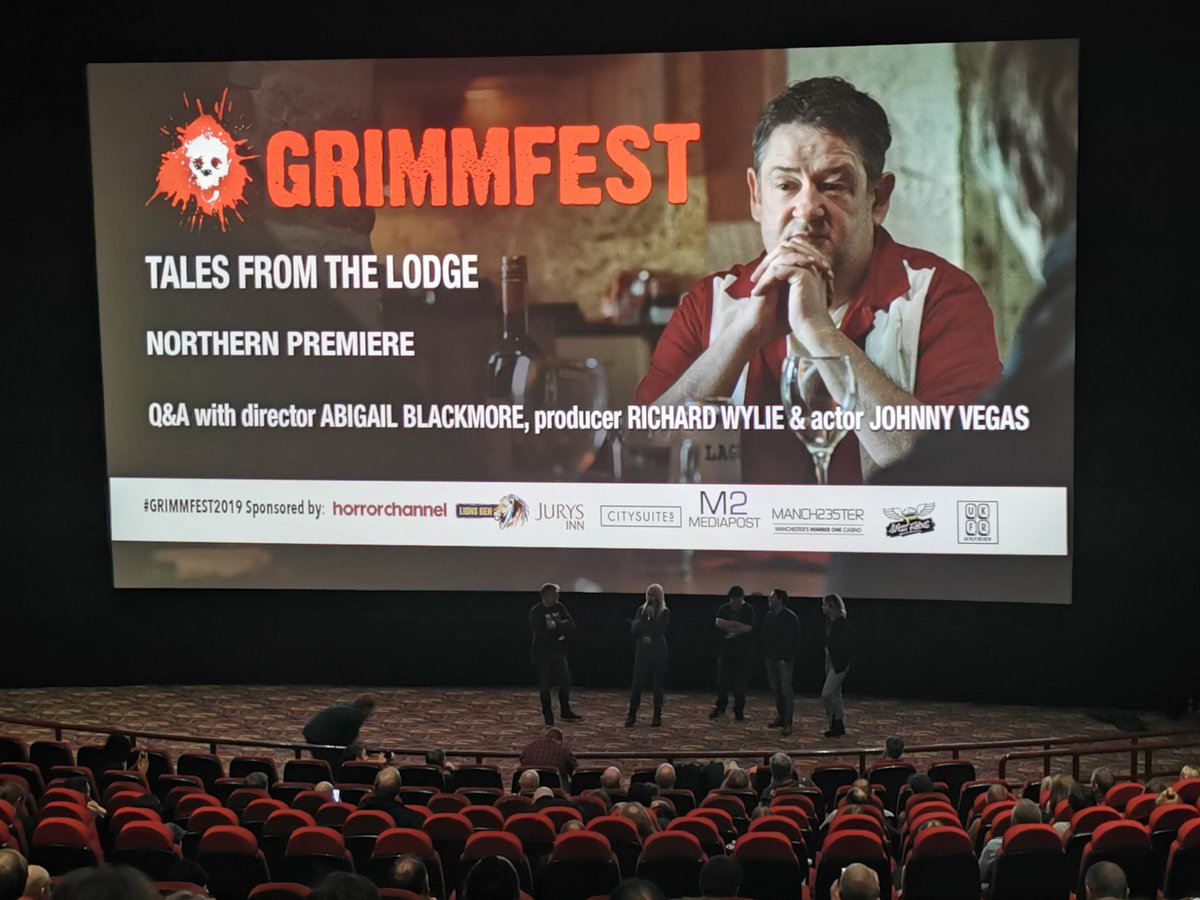 Q&A with @JohnnyVegasReal and @snaxhans after #TalesFromtheLodge screening.
#Grimmfest2019