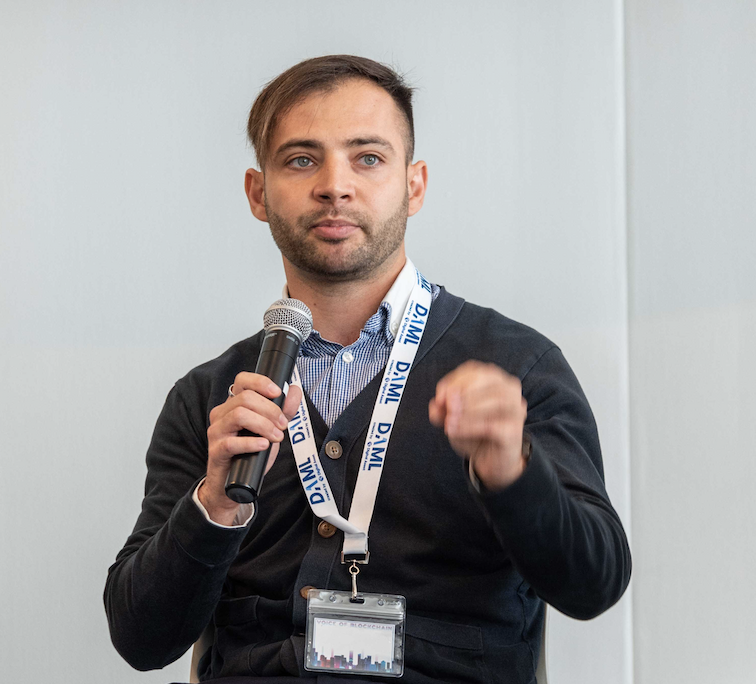 M_Magdim's tweet photo. "The first rule of blockchain in real estate is not to talk about blockchain." - the theme of the RE panel at the 
@BlockchainVoice with Sharon Gorrell, @TeresaGrobecker
 and @conroydave. Thank you for @DisruptionJoe
  and his team for putting the event together. @PropyInc https://t.co/dbt3XKby6I