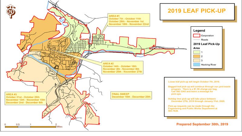 2019 Fall Leaf Pickup Schedule