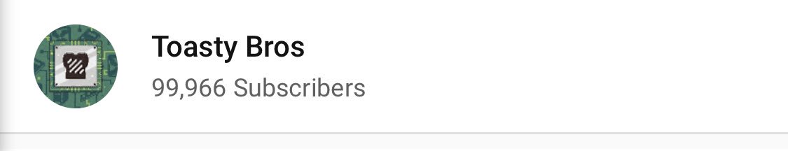 ToastyBrosTech's tweet image. Almost there guys! Can we get some retweets for the last little push? youtube.com/toastybros 🤩