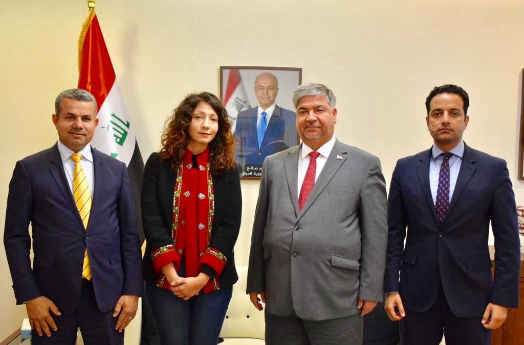 IraqinTheHague's tweet photo. HE Dr. Al Alawi received today, Ms. @BeatriceManeshi, International Development Advisor @SPARKorg, to get an update on SPARKโs programs in Iraq, which focus on achieving the SDGs and provide humanitarian support to the IDPs particularly in Mosul. https://t.co/WthrCrNQfy