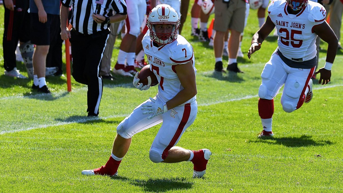 SJUJohnnies's tweet photo. THURSDAY FEATURE: Receptions to Root Canals, @SJUFootball Senior WR Andrew VanErp is Looking Forward to a Career in Dentistry:
https://t.co/Vh5byz599C #d3fb #gojohnnies #WeAreJohnnies https://t.co/tfXvJufBUk
