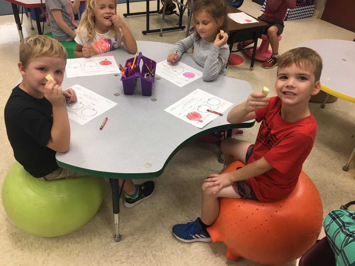 sarahdavis_FF's tweet photo. Today kindergarteners were scientists! They tasted different apples and recorded their findings. Yum! #wearemaumee https://t.co/QJzKB1azT5