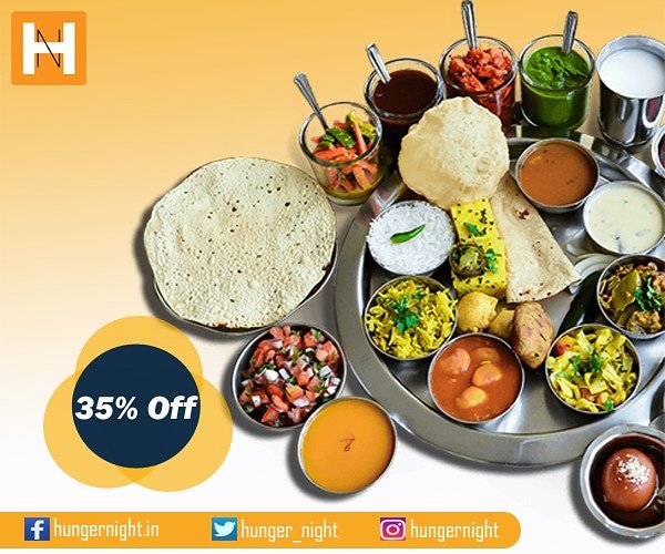 hunger_night's tweet photo. A #food that brings joy and taste to your mouth is the identity of Hunger Night.#breakfast,#Lunch,#Dinner,Snacks and anything you want at any time. We are always ready to serve you with our best delicious dishes. Try our new #Thali with amazing combination of #sweet, sour,munchy https://t.co/GMduHnswcv