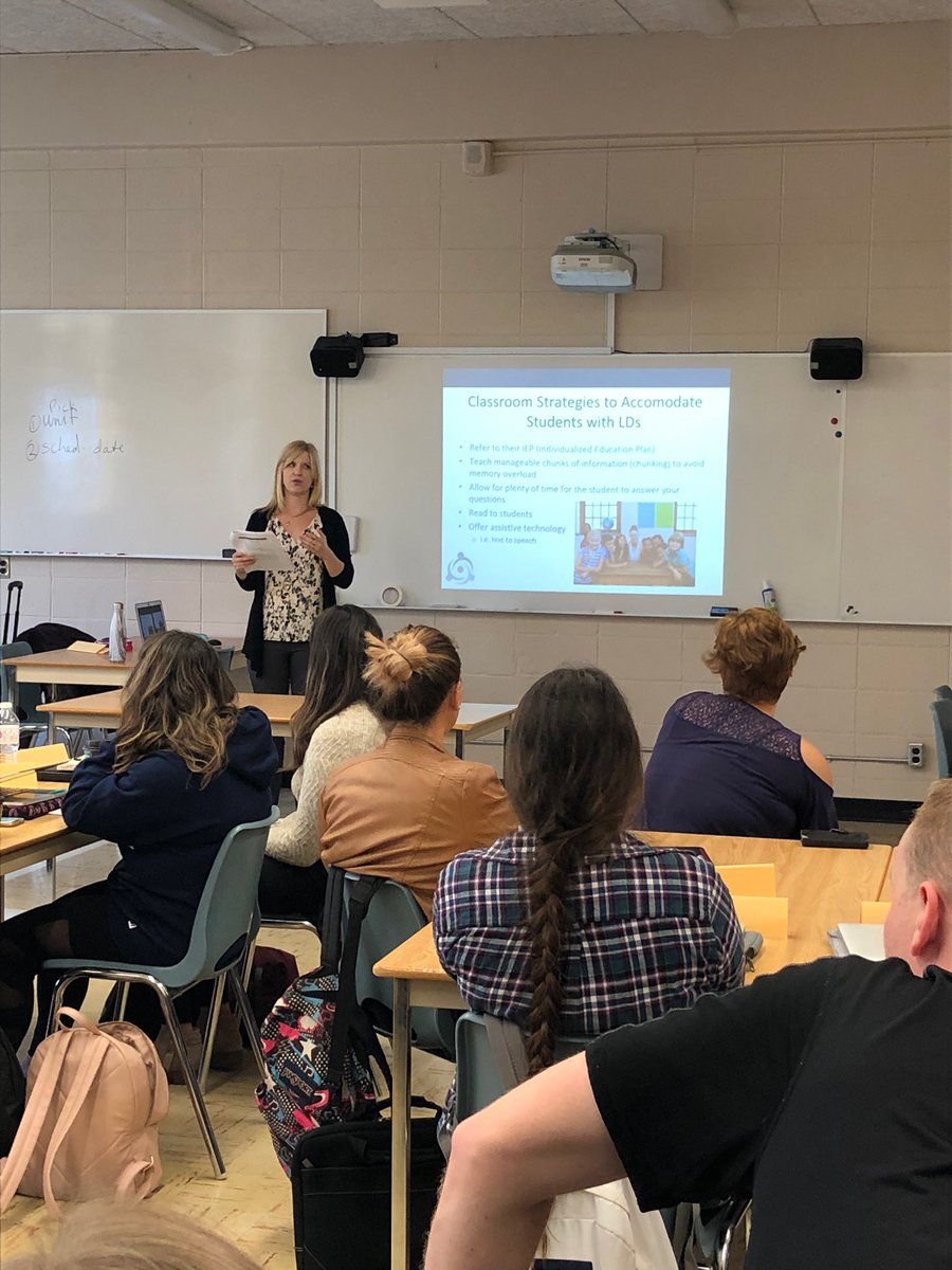 October is Learning Disabilities Awareness month and today the teacher candidates in 8P03 @brockeducation had a presentation from @LDAHaltonHam. Thank you to Katie Jacobs for sharing your expertise with us. @BrockUniversity @LDatSchool #LDmonth #everystudentmatters