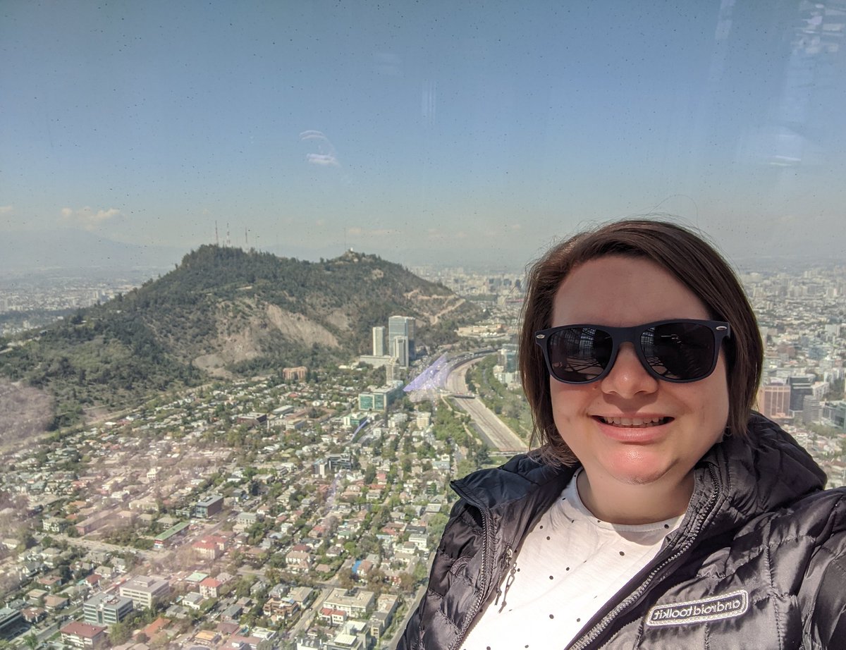 Went up to the top of the tallest building in Latin America to see the Andes and all of Santiago 😍
