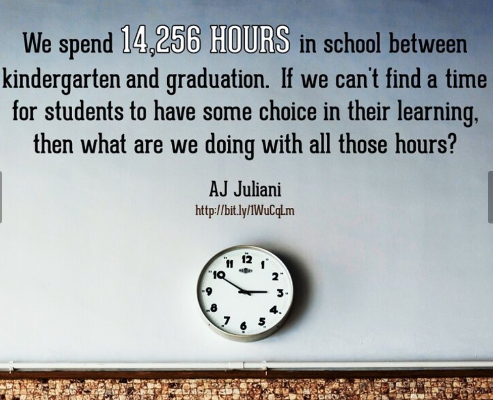 In almost every conversation this week I've heard teachers blame lack of time for the lack of change/ not wanting to 'risk' student autonomy. I'm just going to leave this here...
