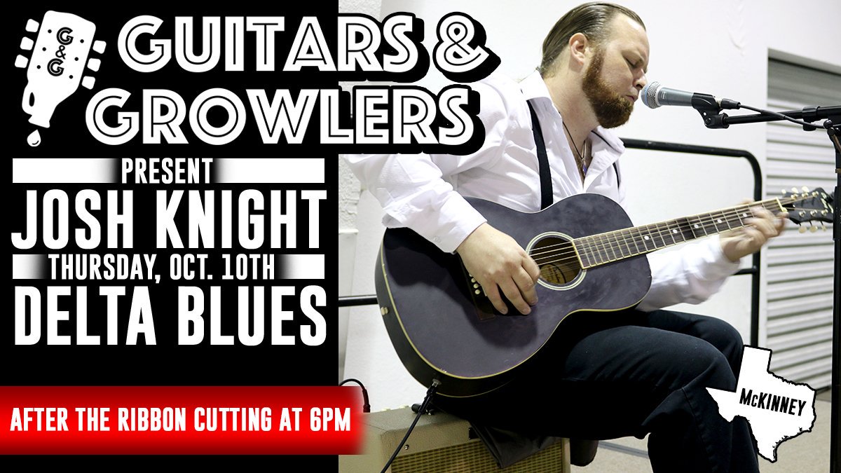 JoshKnightBand's tweet image. I'm performing solo acoustic blues on the 3rd and 10th at Guitars &amp;amp; Growlers in McKinney Texas. 
#GuitarsandGrowlers #DeltaBlues #OfficialJoshKnightMusic #McKinneyTexas #1930s