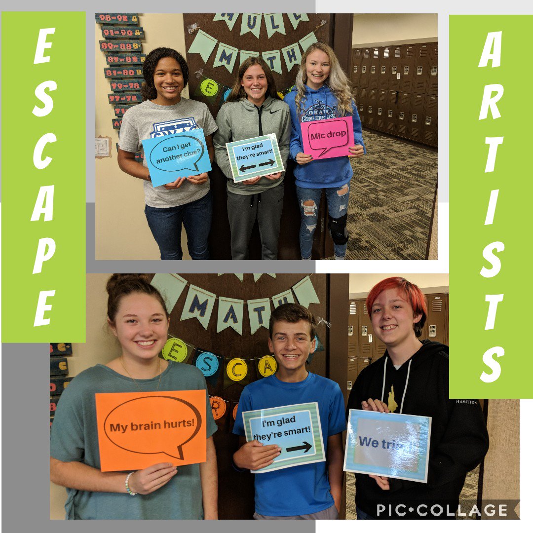 missmull214's tweet photo. The escape artists working hard from yesterday! 
#mullsmath
#wearemeridian
#escaperoom
#happyhawks
#latergram https://t.co/Hhu0FTcpTr