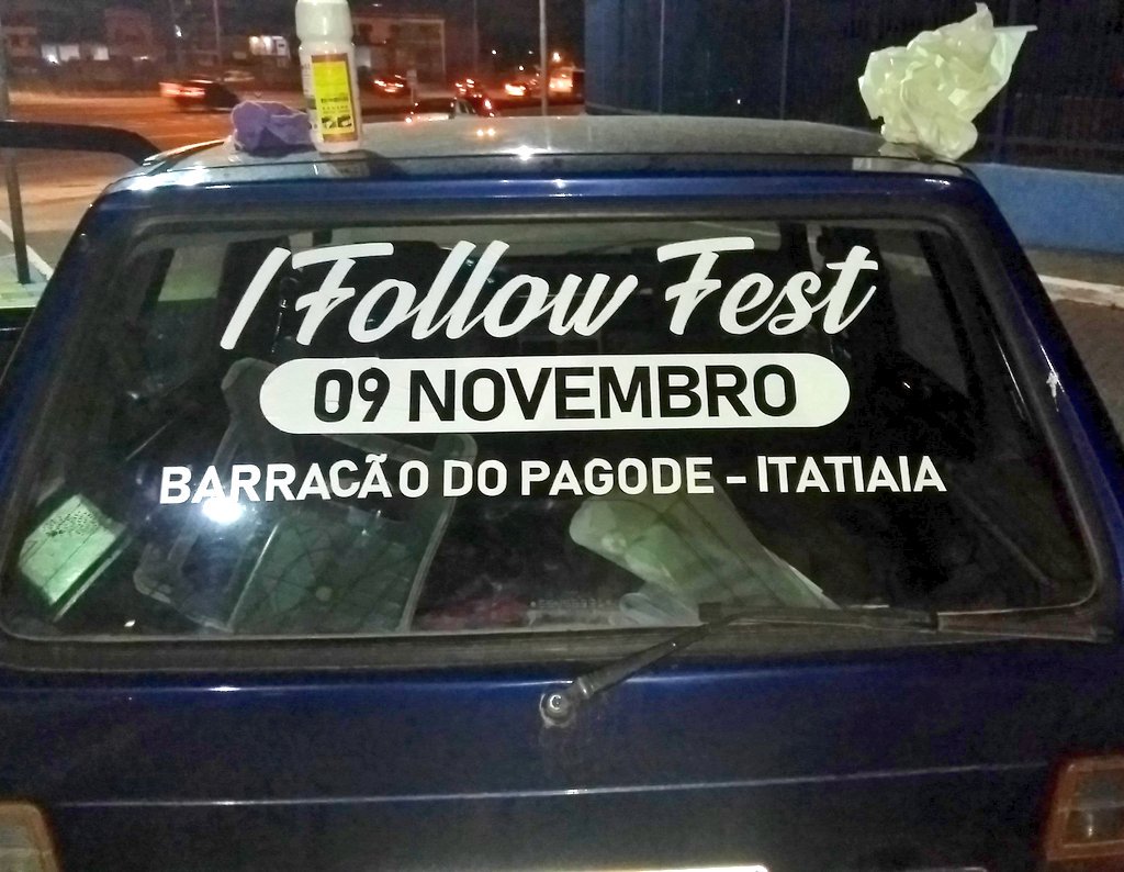 JoaoJrIFollow's tweet photo. Dia 9 de novembro tá de volta o melhor Open Bar da baixada 💥🎉🍻
Posso colar um adesivo no seu carro?rs
I Follow Fest 💜
#Divulgação1000 https://t.co/ylYSbrozeM