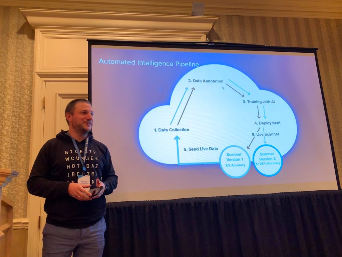 anyline's tweet image. 🤳@Anyline Head of Development, Hannes Duchkowitsch is on stage now presenting the #Platform  at the @ZebraTechnology #APPFORUM in @CaesarsPalace, Las Vegas! 👑