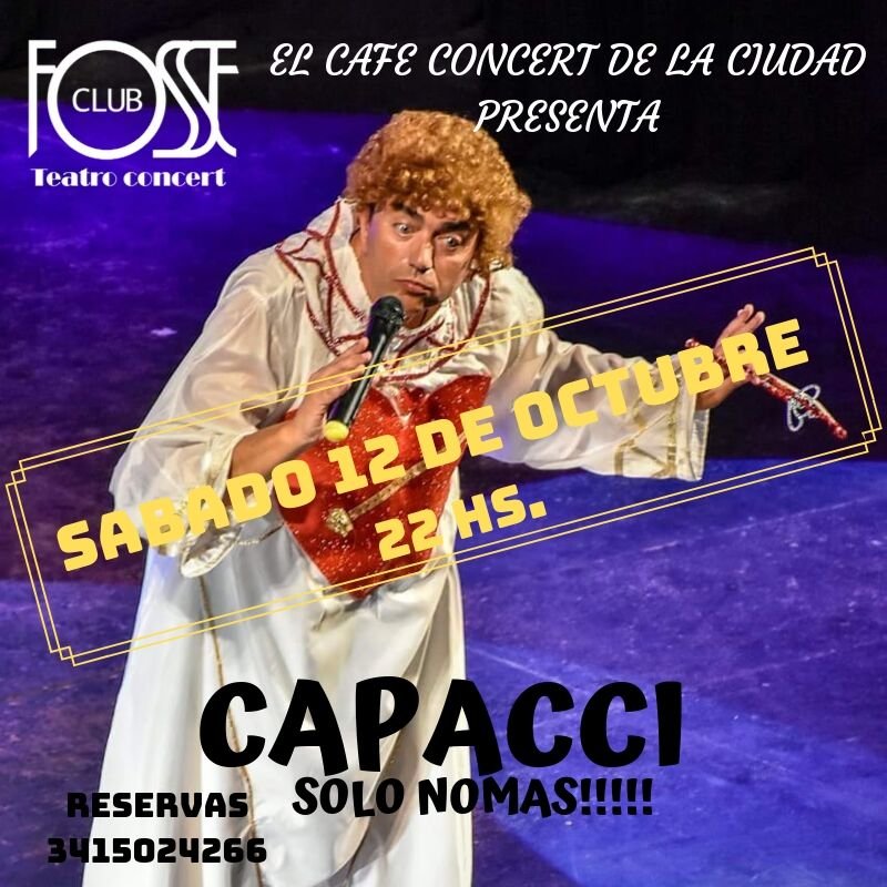 omarcapacci's tweet photo. Feliz de volver a mi ciudad con este unipersonal "CAPACCI SOLO NOMAS!" aprovechen a verlo que es el que me salio bien, bah ponele.. SABADO 12 OCTUBRE en el hermoso Teatro Concert Fosse -Falucho 270bis #Rosario #humor #unipersonal #standupvintange #capacci #teatro #Risas https://t.co/HW6RwsWUdF