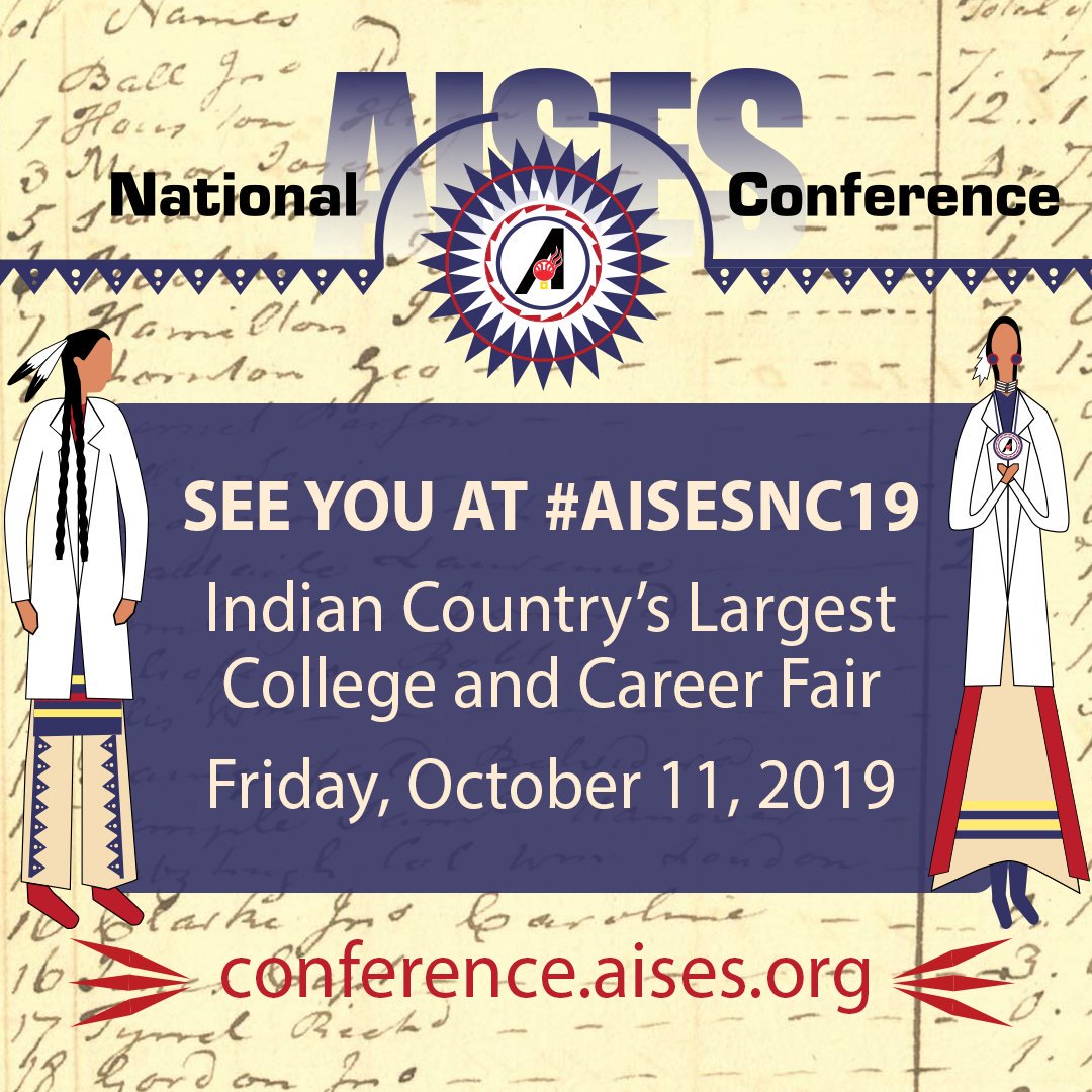 AISES's tweet photo. Did you know an #AISESNC19 National Conference College and Career Fair pass is only $35 for #Wisconsin residents! Join us for the largest American Indian College and Career Fair on Oct. 11 at the #WisconsinCenter in #Milwaukee! #NativeTwitter https://t.co/VmDqN4NVLr https://t.co/fUFQjpafNd