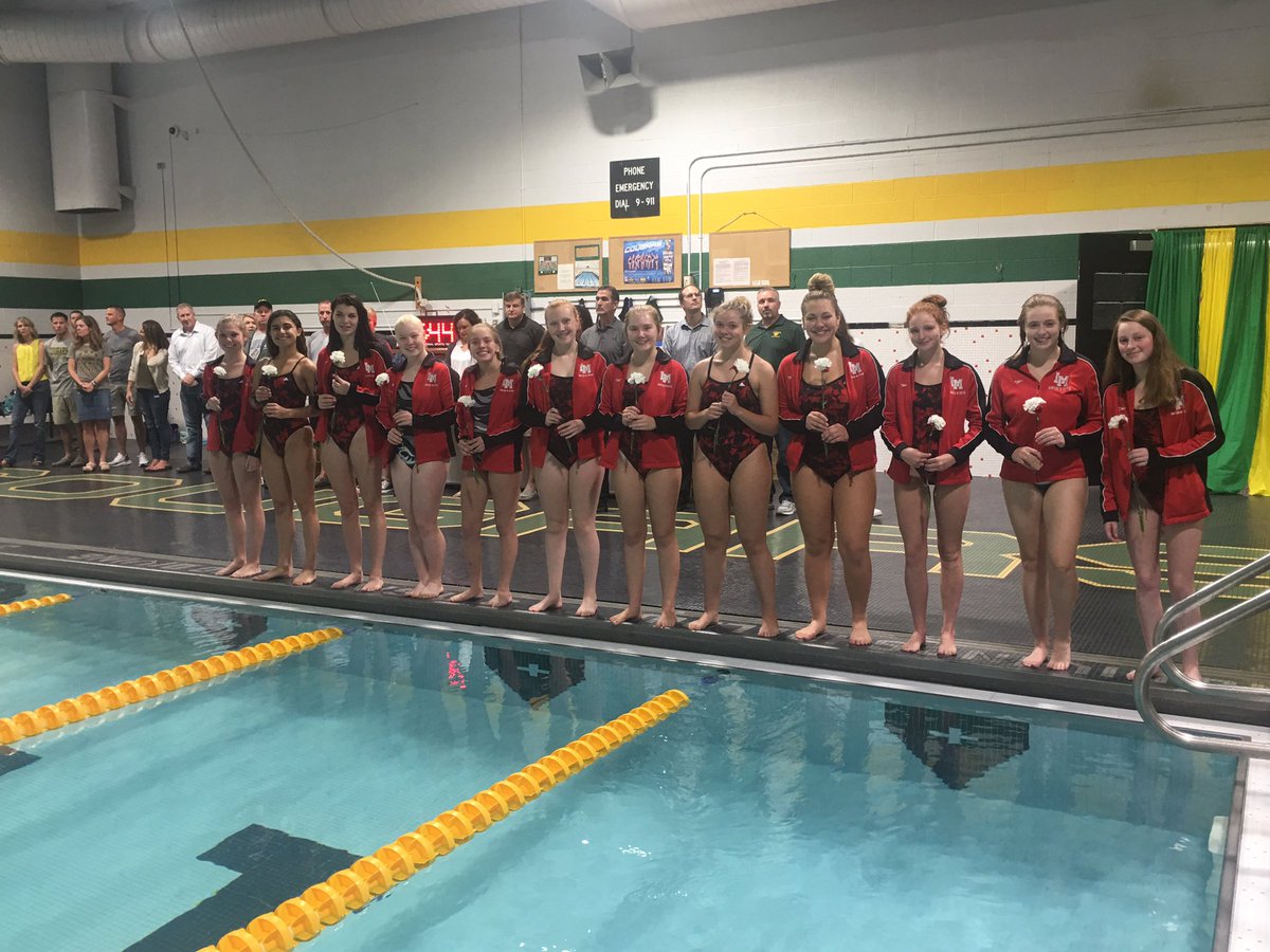 Linn-Mar Senior recognition at the Kennedy Dual. #GoLions #WeAreLinnMar