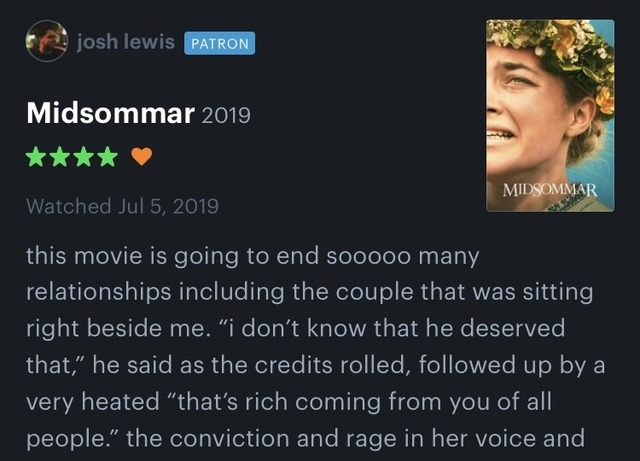 illicitarrival's tweet photo. still the best midsommar review ever made https://t.co/068zgWKSmV