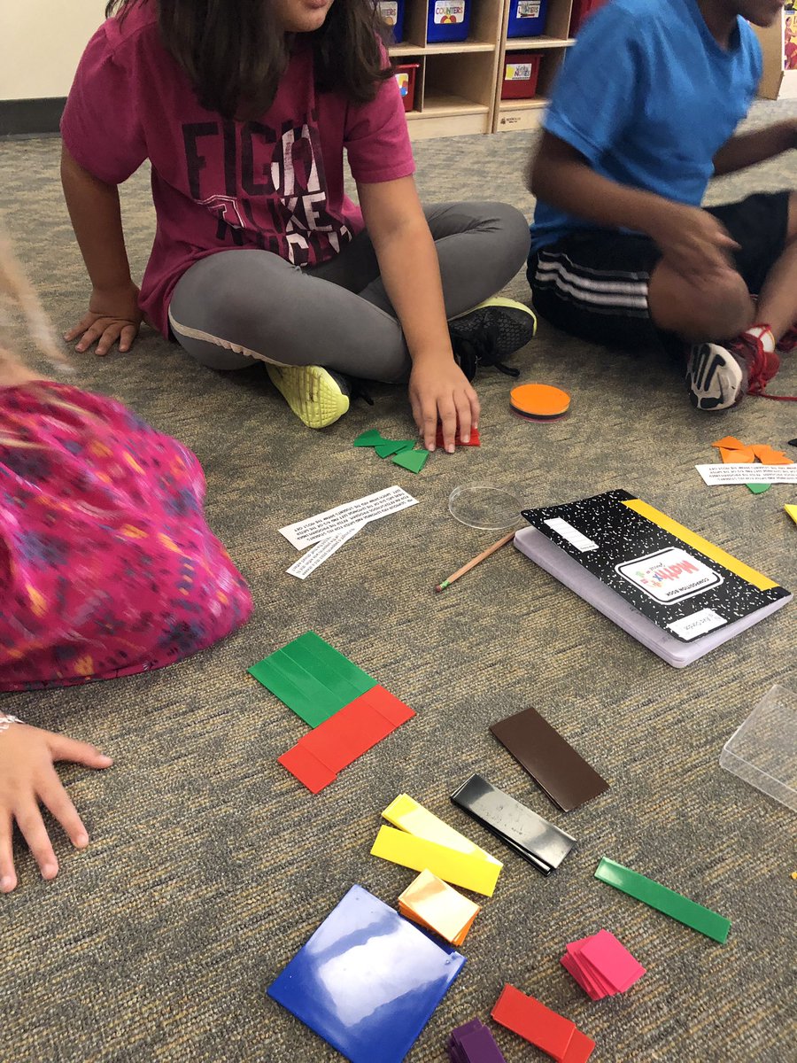 katiec25's tweet image. Manipulatives are always a good idea! We ❤️fraction tiles, squares, and circles in room 304! #handson #FISDmathworkshop #engagingmath #ourFISDstory #norrisrocks