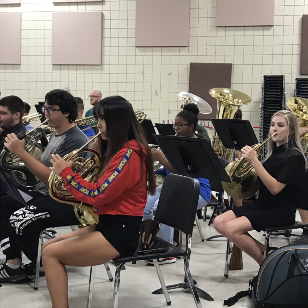 ucaband1's tweet photo. Wind Ensemble rehearsal preparing for the 1st concert of the school year. Thursday, October 10, 7:30pm, Reynolds Performance Hall. #UCABand #lotsofnotes #freeconcert https://t.co/xLBo95OJa0